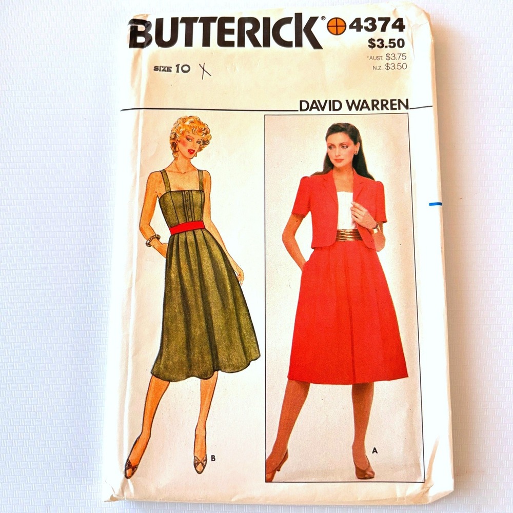 Butterick 4374 Retro 50s Inspired Sundress Cropped Jacket Sz 10 Euro Summer Chic